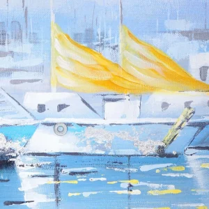 Mendler Tableau Peinture à Huile, Bateaux, Peint à La Main à 100%, Toile De… site officiel 11