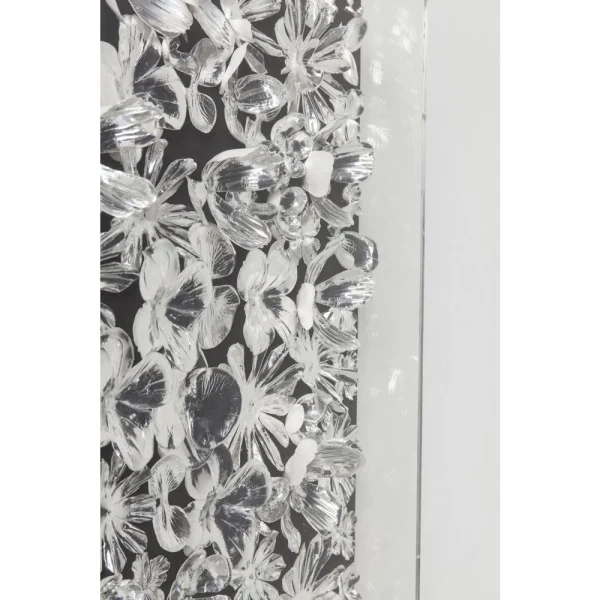 soldes pas cher Karedesign Tableau 3D Fleurs Argentées 100x100cm Kare Design 4