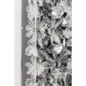 soldes pas cher Karedesign Tableau 3D Fleurs Argentées 100x100cm Kare Design 13