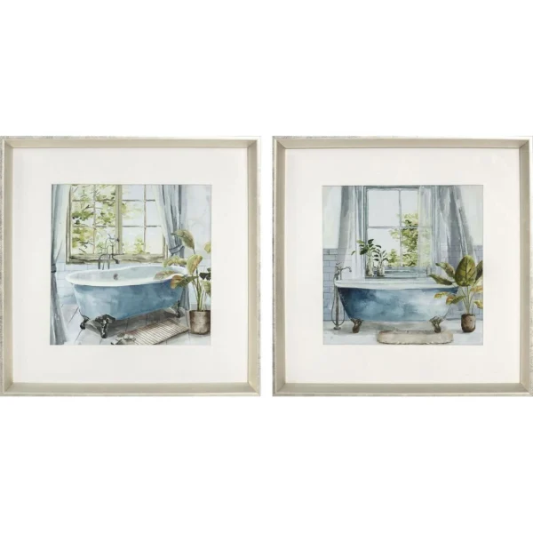 De super promotions disponibles Cadre DKD Home Decor Salles De Bains (2 Unités) (32 X 2,5 X 32 Cm) 1