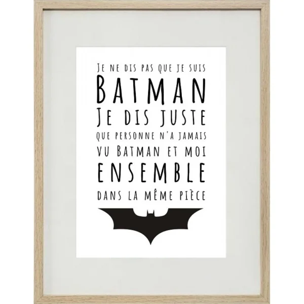 Nouvelle Collection Shot Cadre Photo “Batman Et Moi” 30x40cm Avec Passe Partout Tableau Bois Ve… 3