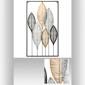 Atmosphera, Createur D’Interieur Déco Murale Métal “Feuilles” 37 X 65 Cm Atmosphera De super promotions disponibles 9