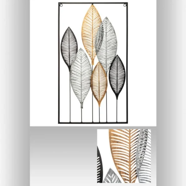 Atmosphera, Createur D’Interieur Déco Murale Métal “Feuilles” 37 X 65 Cm Atmosphera De super promotions disponibles 4