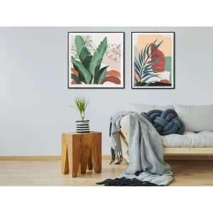 boutique en ligne france Vente-unique Toile Imprimée Encadrée En Bois Et Peinture Acrylique – 62 X 82 Cm -… 9