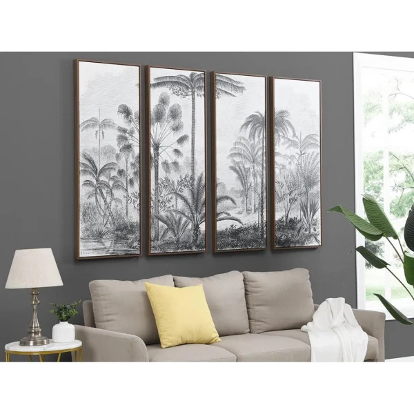 Vente-unique Toile Imprimée Quadriptyque Encadrée – 180 X 120 Cm – Châssis En Bo… mode 3