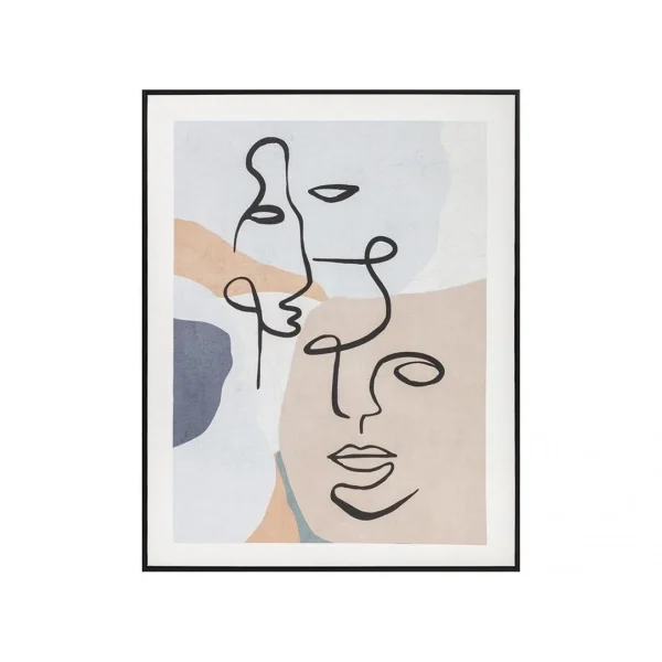 Vente-unique Toile Imprimée Encadrée En Bois Et Peinture Acrylique – 72 X 92 Cm -… magasin pas cher 1