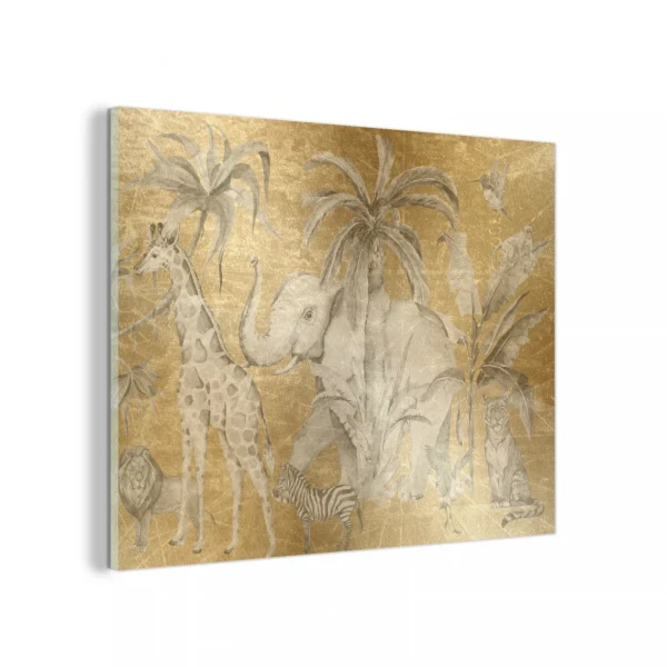 MuchoWow Impression Sur Verre Décoration De La Jungle – Enfants – Or Tableau D… Distributeur Officiel 1