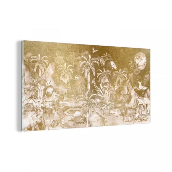 MuchoWow Impression Sur Verre Enfants – Jungle – Or Tableau Decoration Murale S… soldes en ligne 1