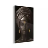 grossiste en ligne MuchoWow Impression Sur Verre Femme – Afrique – Noir – Or Tableau Decoration Mu… 11