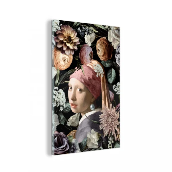 MuchoWow Impression Sur Verre Fille Avec Une Boucle D’oreille En Perle – Fleurs… magasins pour 1
