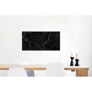 MuchoWow Impression Sur Verre Marbre – Noir – Ligne Tableau Decoration Murale S… magasins pas chers 6