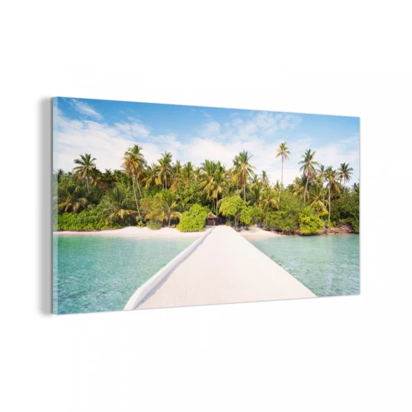 ultratendance MuchoWow Impression Sur Verre Tropical – Plage – Bleu Tableau Decoration Murale… 1