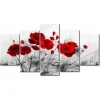 Marque Generique @PRINTING MALL-Unframed 5 Pcs Rouge Miracle Nature Fleurs Plantes Coqu… marques pas cher 7