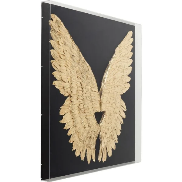 vente luxe pas cher Karedesign Tableau 3D Ailes Noires Et Dorées 120x120cm Kare Design 3