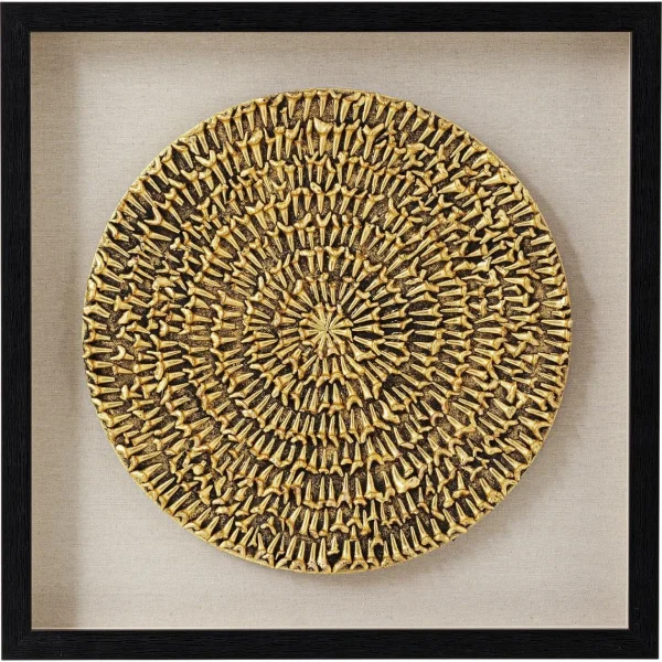 ﻿soldes Karedesign Tableau 3D Chain Circle Doré 60x60cm Kare Design 1