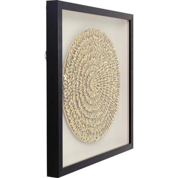 ﻿soldes Karedesign Tableau 3D Chain Circle Doré 60x60cm Kare Design 4