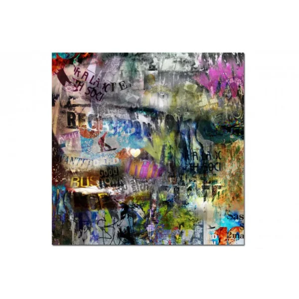 DECLIKTABLEAU Tableau Abstrait Ton Multicolore My Life 80X80 Cm achat pas cher 1