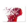 Officielle DECLIKTABLEAU Tableau Abstrait Ton Rouge Femme Destructurée L.80 X H.55 Cm 5