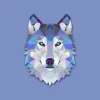 excellent qulity DECLIKTABLEAU Tableau Animal Design Blue Wolf 60×60 11