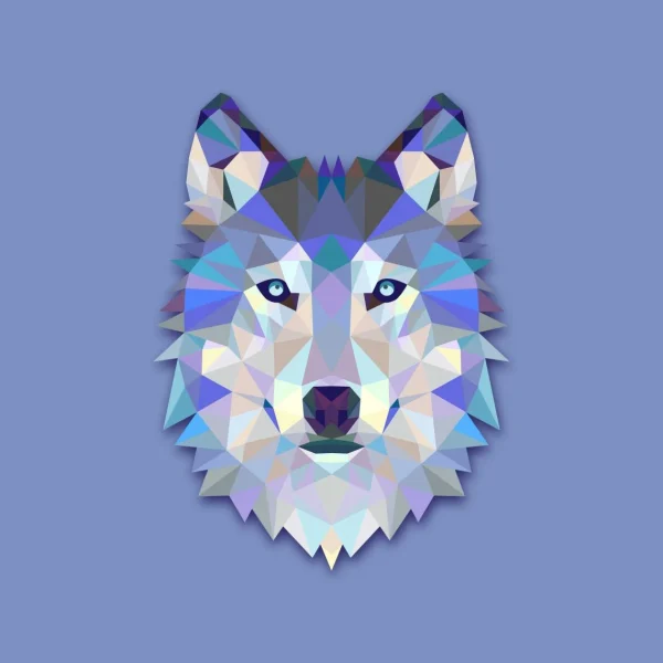 excellent qulity DECLIKTABLEAU Tableau Animal Design Blue Wolf 60×60 1