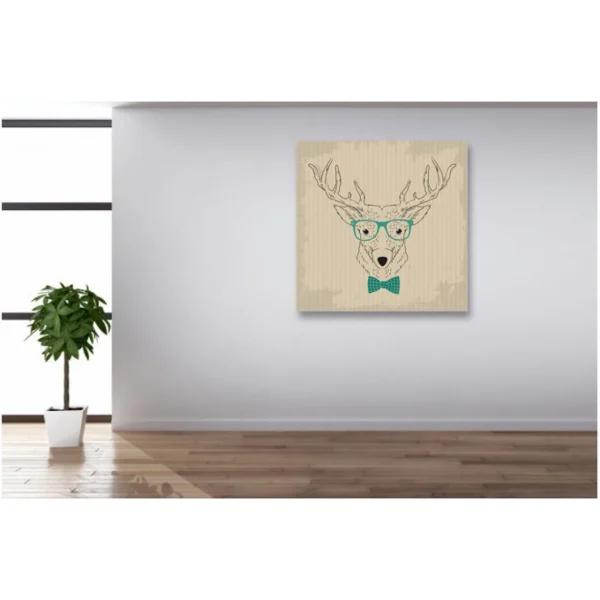 DECLIKTABLEAU Tableau Animaux Cerf A Lunettes 50X50 magasin pas cher 1