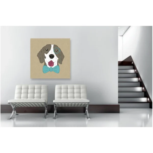 vente luxe pas cher DECLIKTABLEAU Tableau Animaux Chien Avec Noeud Papillon 50X50 1