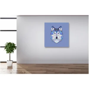 soldes magasin DECLIKTABLEAU Tableau Animaux Loup Bleu 50X50 6