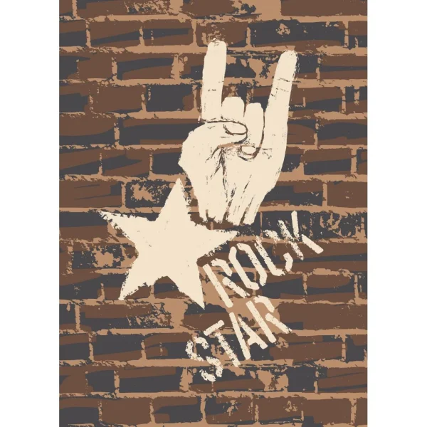 Acheter Maintenant DECLIKTABLEAU Tableau Brick Wall Rock Star L.55 X H.80 Cm 1