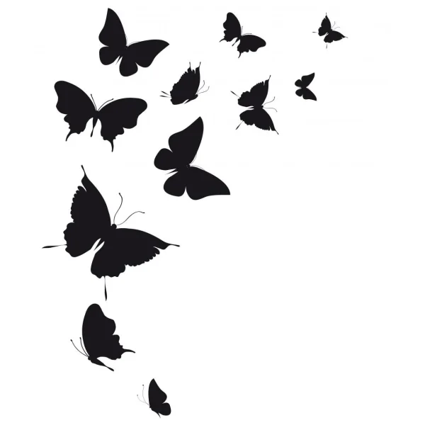 DECLIKTABLEAU Tableau Butterfly Black Butterflies 55×80 Couleurs variées 1