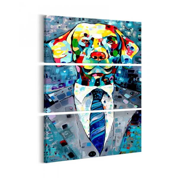 Artgeist Tableau – Dog In A Suit (3 Parts) 80×120 en ligne 1