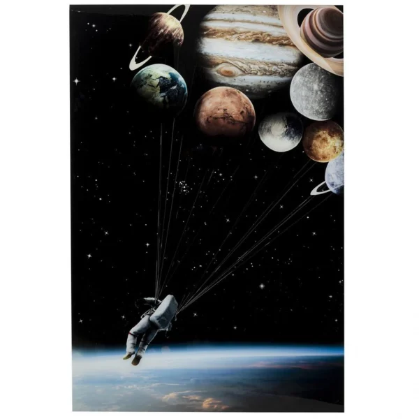 prix pas cher Karedesign Tableau En Verre Astronaute Planètes 100x150cm Kare Design 1