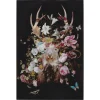 Karedesign Tableau En Verre Cerf Fleurs 80x120cm Kare Design aux meilleurs prix 19