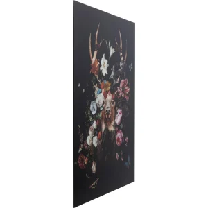 Karedesign Tableau En Verre Cerf Fleurs 80x120cm Kare Design aux meilleurs prix 11