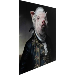 Karedesign Tableau En Verre Cochon Gentleman 120x120cm Kare Design en vente 9