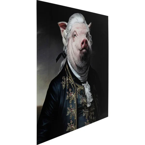 Karedesign Tableau En Verre Cochon Gentleman 120x120cm Kare Design en vente 3