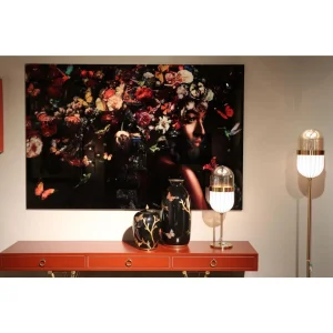 Livraison rapide Karedesign Tableau En Verre Femme Fleurs Papillons 150x100cm Kare Design 9