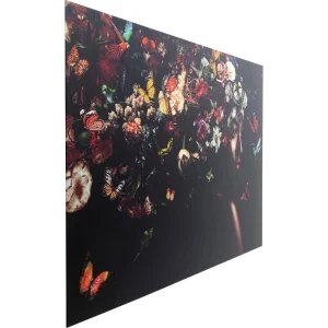 Livraison rapide Karedesign Tableau En Verre Femme Fleurs Papillons 150x100cm Kare Design 11