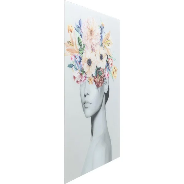 Karedesign Tableau En Verre Femme Fleurs Printemps 80x120cm Kare Design excellent qulity 3