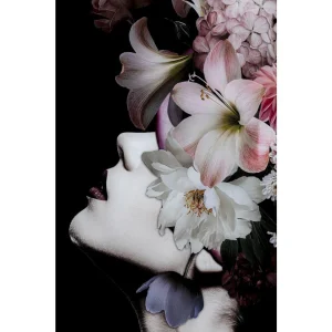 Karedesign Tableau En Verre Femme Fleurs Roses 80x120cm Kare Design Pas Cher Magasin Soldes 11