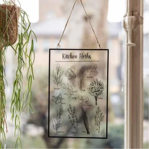 Nature Prints Tableau En Verre Herbes Aromatiques. grande promotion 6