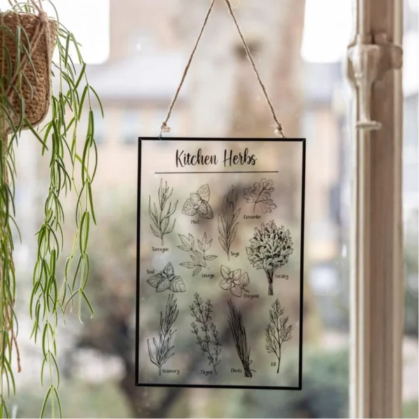 Nature Prints Tableau En Verre Herbes Aromatiques. grande promotion 3