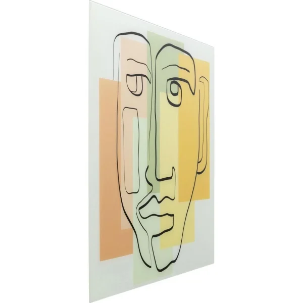 Karedesign Tableau En Verre Visage Pastel 100x100cm Kare Design en promotion 5