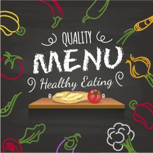 DECLIKTABLEAU Tableau Gourmand Menu Healthy Eating 50X50 soldes en ligne 9