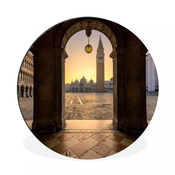 MuchoWow Tableau Imprimé Rond Italie – Place – San Marco Impression Sur Alumin… Pas Cher soldes France 1