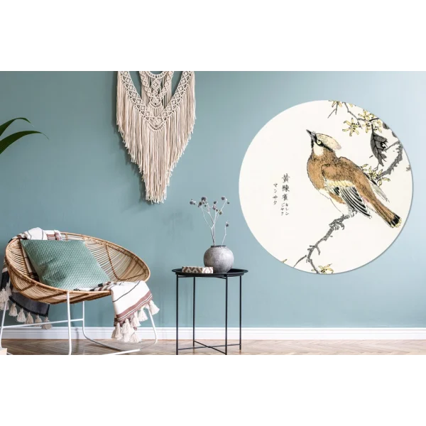 MuchoWow Tableau Imprimé Rond Oiseau – Branche – Personnages – Japonais Impres… mode 6