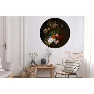 Top ventes MuchoWow Tableau Imprimé Rond Vase Avec Des Fleurs – Peinture De Rachel Ruysch… 10