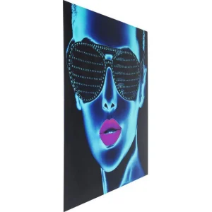 Tableau KARE DESIGN En Verre Portrait Femme Effet Néon Bleu Et Rose 1… excellente qualité 9