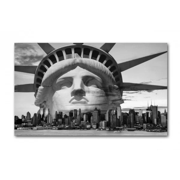 DECLIKTABLEAU Tableau New York Libertad Noir Et Blanc L.80 X H.55 Cm à prix très bas 1