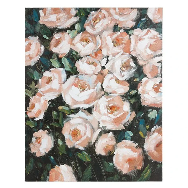 Totalcadeau Tableau Peinture à L’huile Roses Bois De Pin (80 X 4 X 100 Cm) … pas cher marque 1