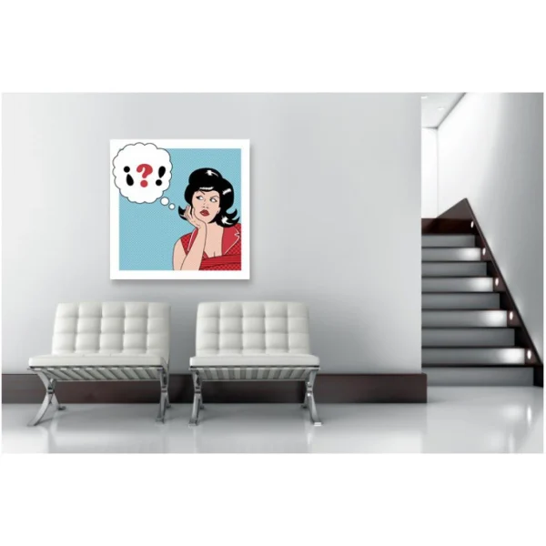 Meilleur Prix DECLIKTABLEAU Tableau Pop Art Femme Bulle Ponctuation 60X60 1